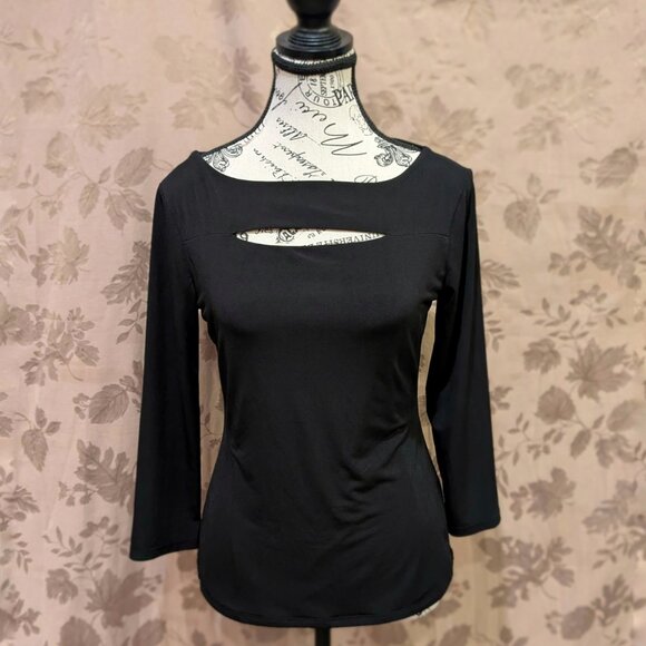 Premise Tops - Premise Studio Black Cut-Out Neckline Blouse, Size XS, Excellent Used Condition!